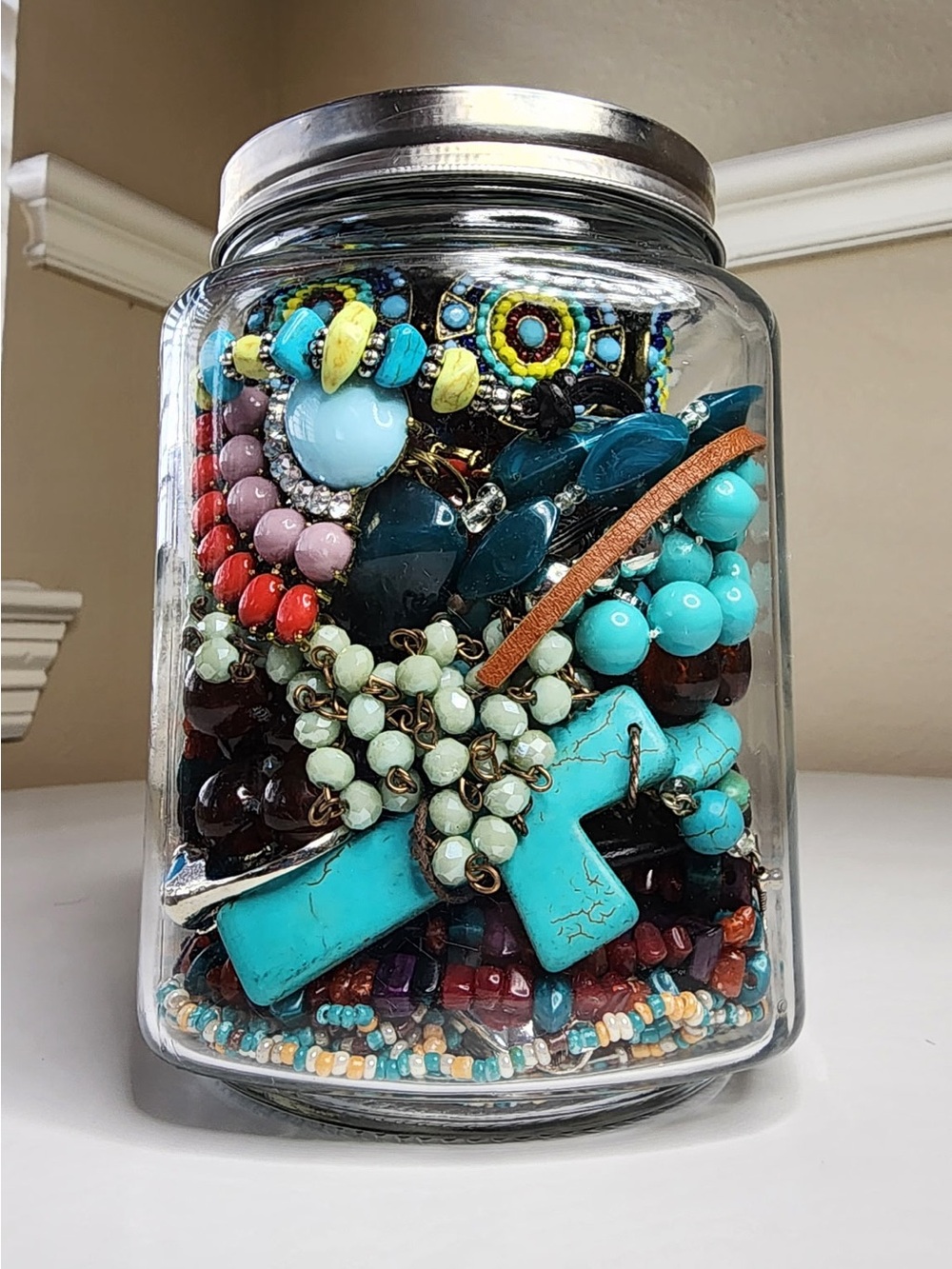Bohemian/ Southwestern Jewelry Jar - M3